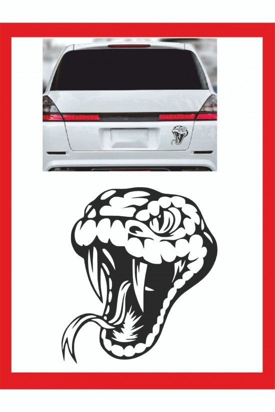 Yılan Oto Sticker - 15*17cm - Araba Sticker - Yapıştırma