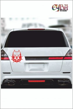 Tasmalı Pitbull Sticker 15*15 Cm - Oto Sticker - Araba Çıkartma