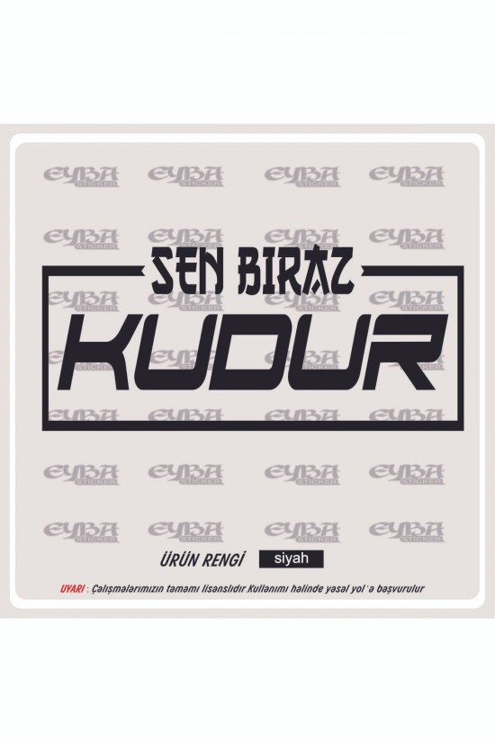 Sen biraz kudur 18x8cm oto sticker motor sticker karavan yapıştırma çıkartma taksi sticker