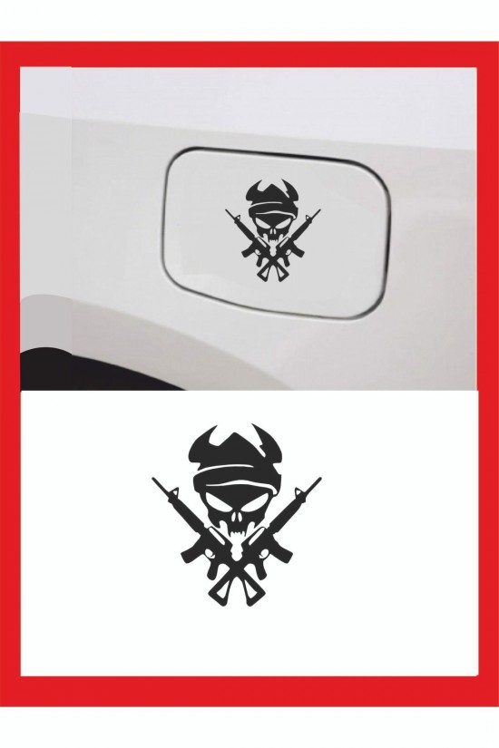 Minik Silahlı Adam Sticker 13*14 cm - Oto Sticker - Duvar Sticker