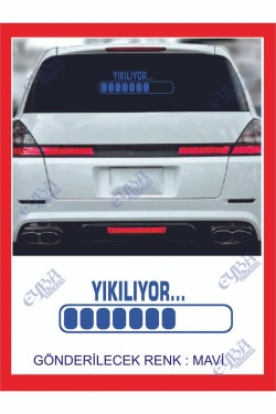 Yıkılıyor Sticker -20x6cm- 1 Adet- Oto Sticker ,traktör Sticker,karavan Sticker,motorsikler Sticker
