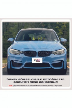 Isim Imza ön cam yazı büyük boy 40x12 Cm 1 Adet Araba Sticker-karavan