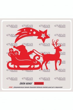 noel baba geyikler yılbaşı sticker süs cam yapıştırma