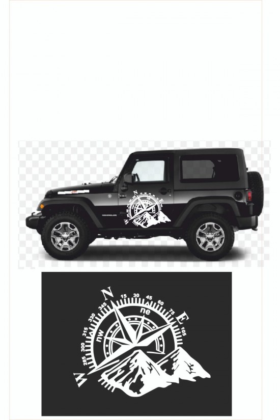 Pusula Dağ Off Road Araba Sticker, 50 X 40 Cm Siyah Oto Sticker Pusula Dağ Off Road Araba Sticker, 50 X 40 Cm Siyah Oto Sticker
