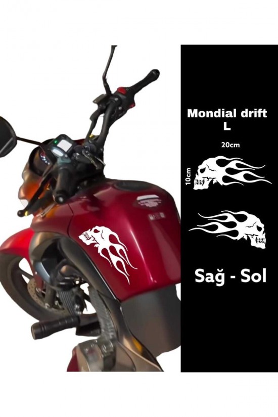 Mondial drift L kurukafa benzinlik sticker motorsiklet motor venom