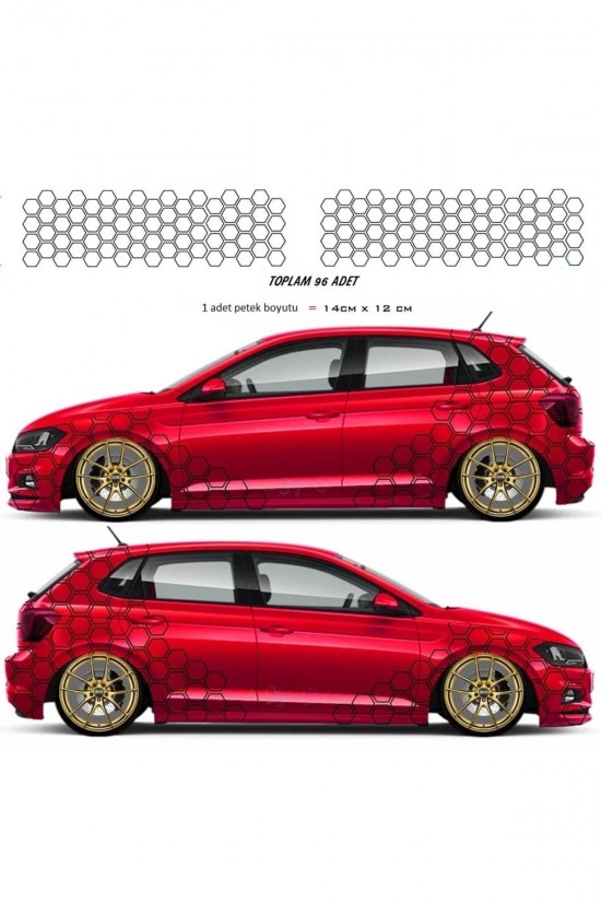 Petek Araba Sticker. Petek Oto Arka Çamurluk Kaplama Sticker