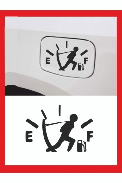 Benzin Deposu Ibre Çeken Adam Sticker 13*9 Cm