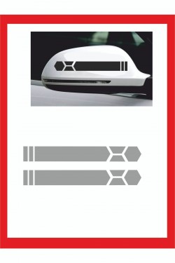 Araba Aynası Için Petek Sticker - Oto Sticker - Araba Sticker - 20cm X 2,5 Cm 2 Adet