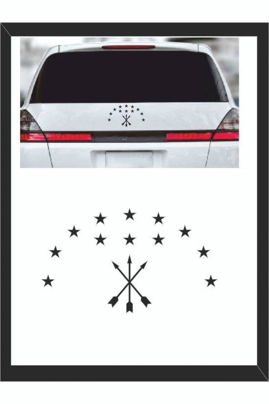 Adige Çerkez Bayrak Sembolü Araba Sticker 20x12cm - Oto Sticker Adige Çerkez Bayrak Sembolü Araba Sticker 20x12cm - Oto Sticker