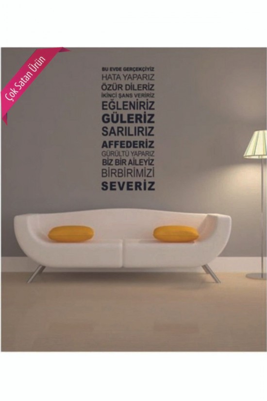 Bu Evde Güleriz Siyah Sticker 45 Cm X75 Cm