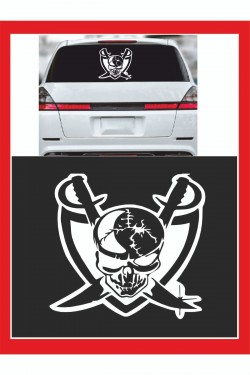 Korsan Kurukafa Oto Sticker - 18*14cm - Araba Sticker - Korsan Kurukafa Oto Sticker - 18*14cm - Araba Sticker -