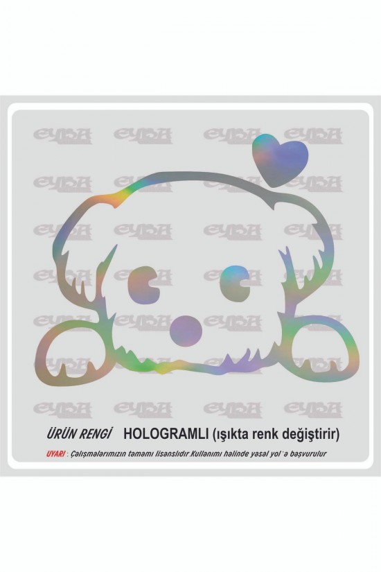 sevimli köpek sticker 18x16cm - Oto sticker - çıkartma