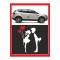 Yeni Trend 18*15cm Balonlu Kalpli Öpüşen Çocuklar Sticker - Oto Sticker -