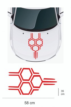 Sticker 58x35 Cm - Bal Peteği Kaput Oto Sticker - Araba Çıkartma