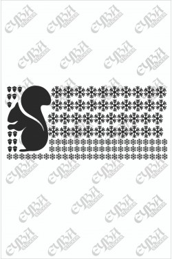 100 Adet Kar Tanesi 8 Ve 4 Cm 40x30 Cm Sincap Sticker - Duvar Dekorasyonu