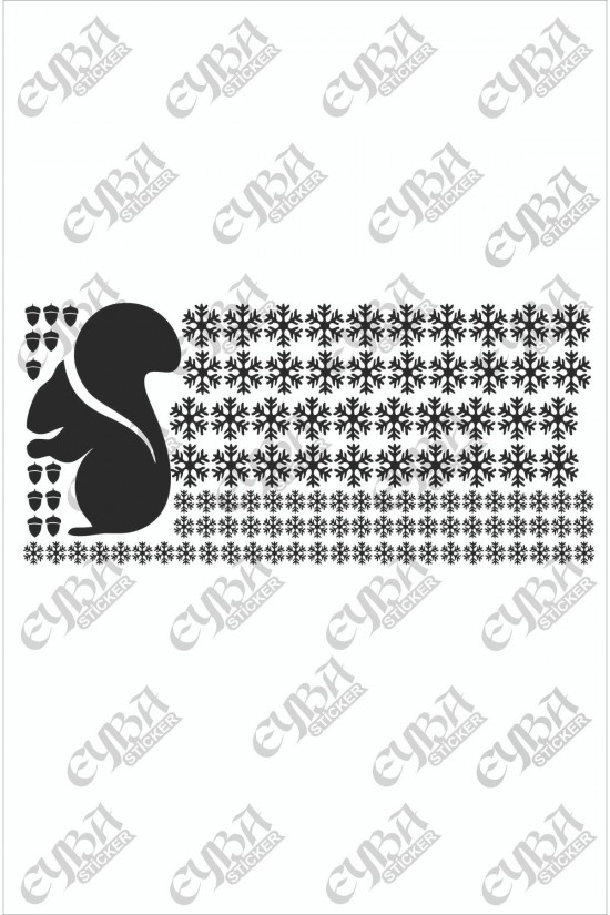 100 Adet Kar Tanesi 8 Ve 4 Cm 40x30 Cm Sincap Sticker - Duvar Dekorasyonu