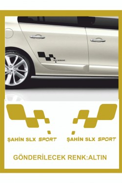 Şahin Slx Sport Damalı Sağ-sol Takım 2 Adet Oto Sticker 30x16 Cm Siyah Şahin Slx Sport Damalı Sağ-sol Takım 2 Adet Oto Sticker 30x16 Cm Siyah