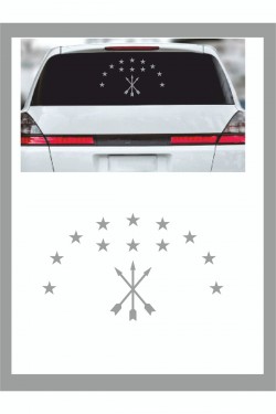 Adige Çerkez Bayrak Sembolü Araba Sticker 20x12cm - Oto Sticker