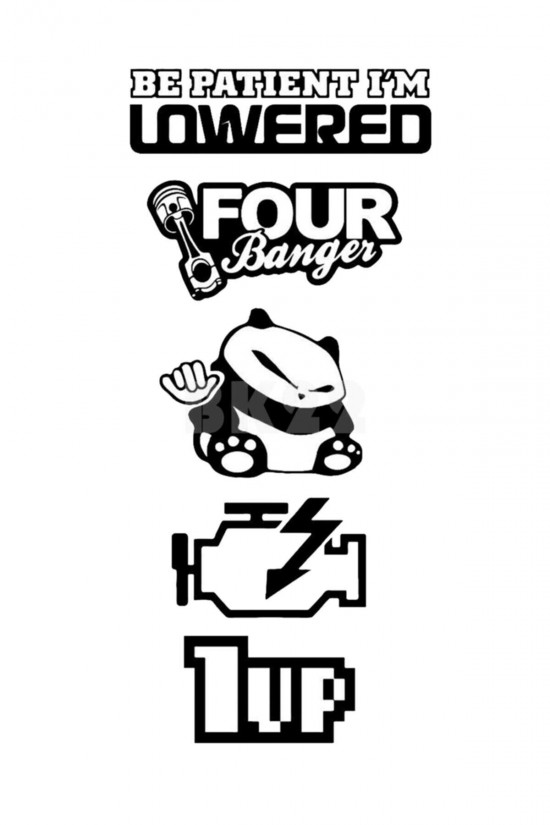 Arka Cam Sticker Seti Oto Sticker Araba Sticker Model 16 Siyah Renk 20x35 Cm