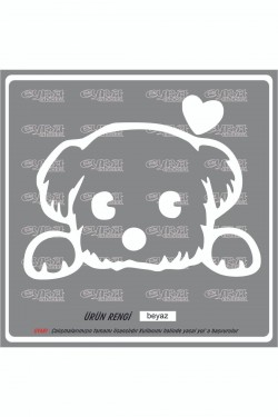 sevimli köpek sticker 18x16cm - Oto sticker - çıkartma