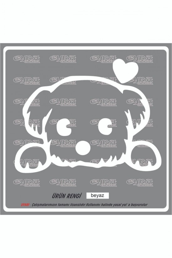 sevimli köpek sticker 18x16cm - Oto sticker - çıkartma
