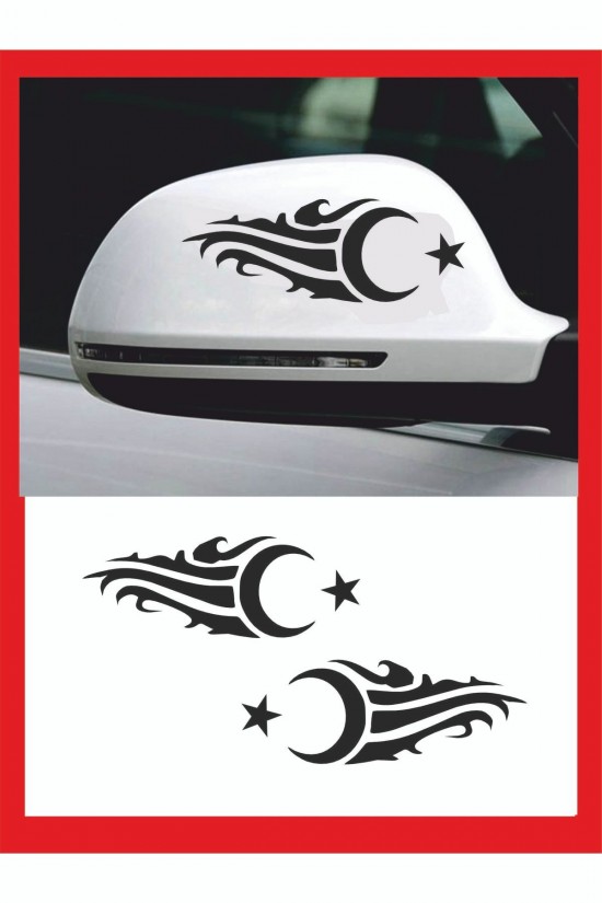 Ayna Ay-yıldız Sticker 20*7 Cm Sağ-sol 2 Adet Ayna Ay-yıldız Sticker 20*7 Cm Sağ-sol 2 Adet