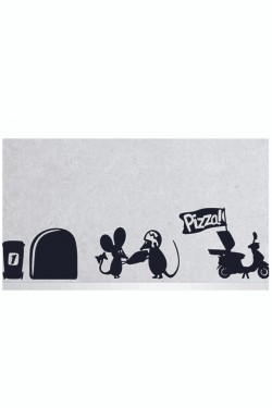 Pizzacı Fare Duvar Sticker - Oto Sticker 32cm X 11 Cm
