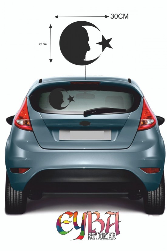Türk Bayrağı Sticker Ay Yıldız Atatürk Araba Oto Sticker 30 Cm X 22 Cm