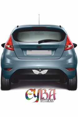 Ay Yıldız Kanatlı Türk Bayrağı 30x6 Cm Oto Kapı Cam Kaput Sticker