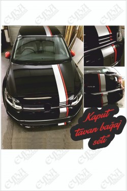 Hatchback Araçlara Uygun Tampon-kaput-tavan-bagaj Sticker Seti