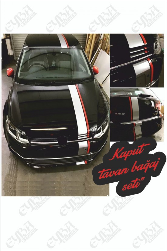 Hatchback Araçlara Uygun Tampon-kaput-tavan-bagaj Sticker Seti