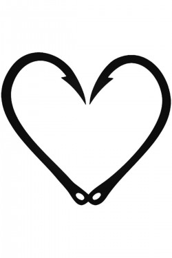 Hooks Love Fishing Sticker Araba Oto Arma Duvar Çıkartma 20 cm