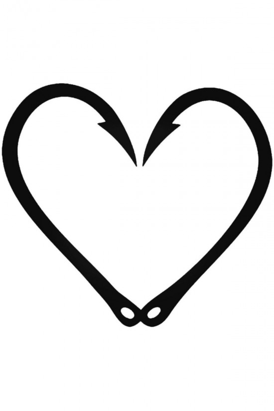 Hooks Love Fishing Sticker Araba Oto Arma Duvar Çıkartma 20 cm