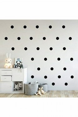 Siyah Puantiye Ve Bebek Odası Sticker 100 Adet