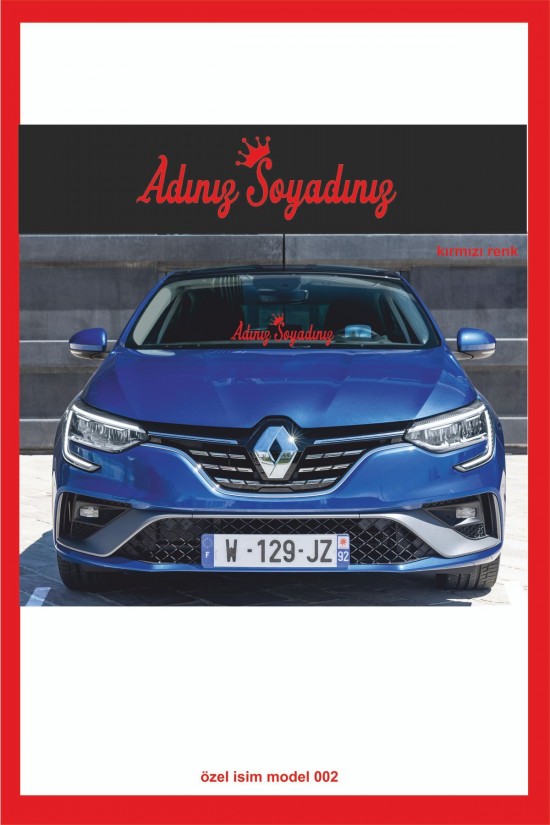 Isme Özel Yeni Trend 002 Ön Cam Yazısı - Oto Sticker - Karavan Sticker -