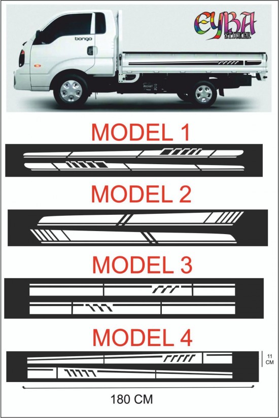 Kamyonet Kasa Sticker -oto Sticker -araba Sticker - 190x11cm 2 Adet