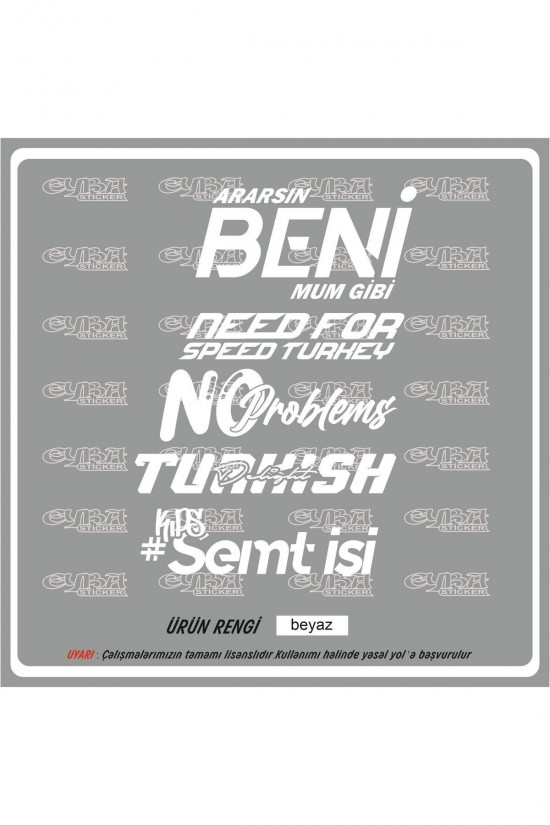 Araç Arka Cam Sticker 5 li set Ararsın beni mum gibi Oto Sticker 40x25cm Araç Arka Cam Sticker 5 li set Ararsın beni mum gibi Oto Sticker 40x25cm