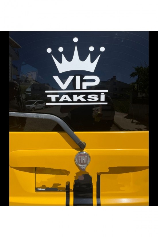 Vip taksi sticker 1 adet 30x30 cm beyaz renk