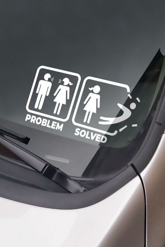 Problem Çözüldü Problem Solved Oto Sticker Cam Sticker 24cm