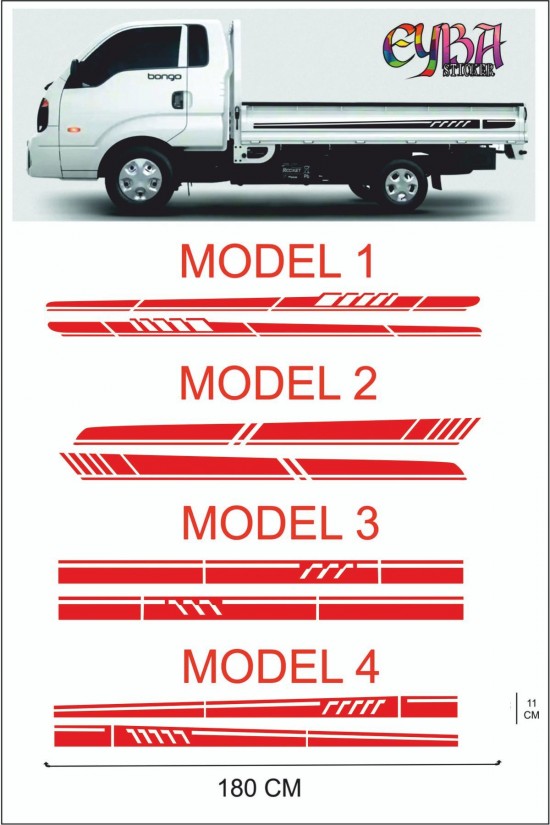 Kamyonet Kasa Sticker -oto Sticker -araba Sticker - 190x11cm 2 Adet