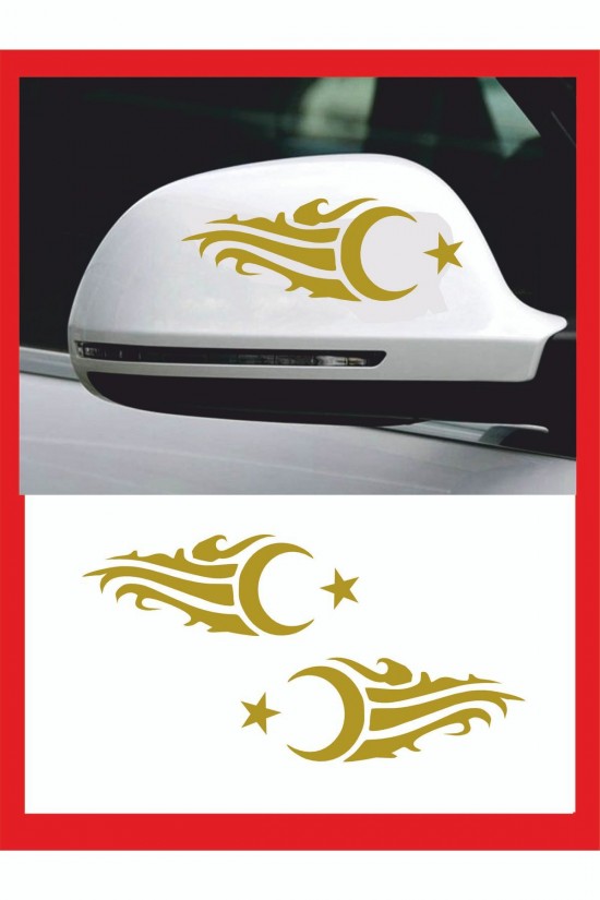 Ayna Ay-yıldız Sticker 20*7 Cm Sağ-sol 2 Adet Ayna Ay-yıldız Sticker 20*7 Cm Sağ-sol 2 Adet