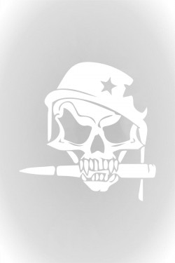 Asker Kuru Kafa Oto özel yeni sticker Beyaz 15 Cm