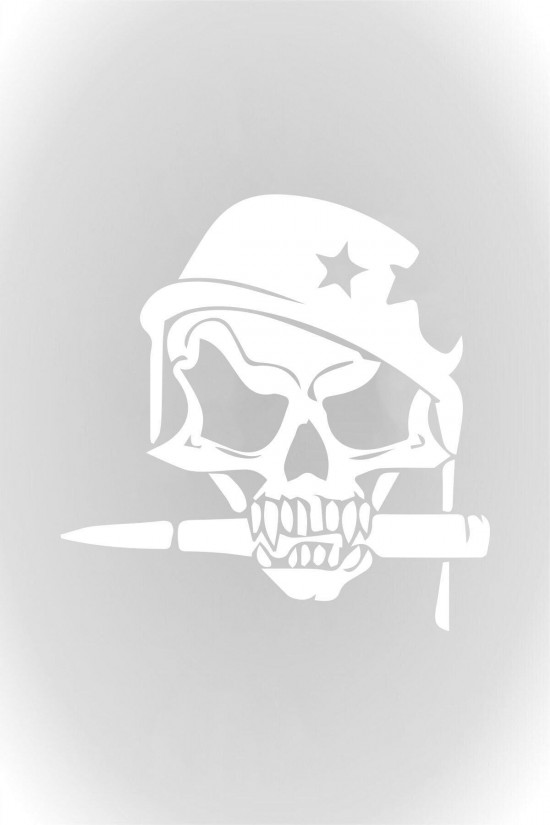 Asker Kuru Kafa Oto özel yeni sticker Beyaz 15 Cm