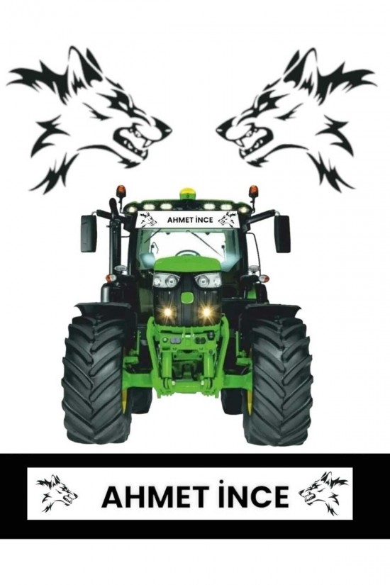 Traktör Özel Isim Türk Bayraklı Güneşlik Yazısı Cam Sticker Traktör Özel Isim Türk Bayraklı Güneşlik Yazısı Cam Sticker