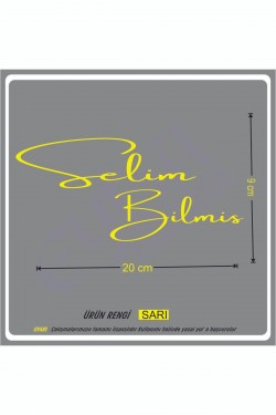 Size Özel isim Imzası 1 Adet 20x9 Cm ön cam yazı Ad Soyad Imza Etiket- Oto Sticker -Mesaj Atıınız-