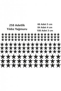 Siyah Yıldız Yağmuru Sticker 258 Adet Siyah Yıldız Yağmuru Sticker 258 Adet