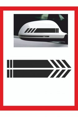 Araba Aynası Için Şerit Sticker - Oto Sticker - Araba Sticker - 20cm X 2,5 Cm 2 Adet