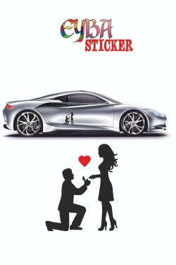 18x15 Cm Kalpli Teklif Sevgili Oto Sticker -araba Sticker - Duvar Sticker