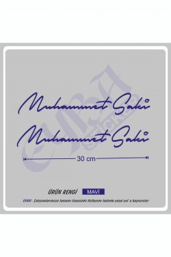 Size Özel Isim Imzası 2 Adet 30x7 Cm Ad Soyad Imza Etiket- Oto Sticker -Mesaj Atıınız-