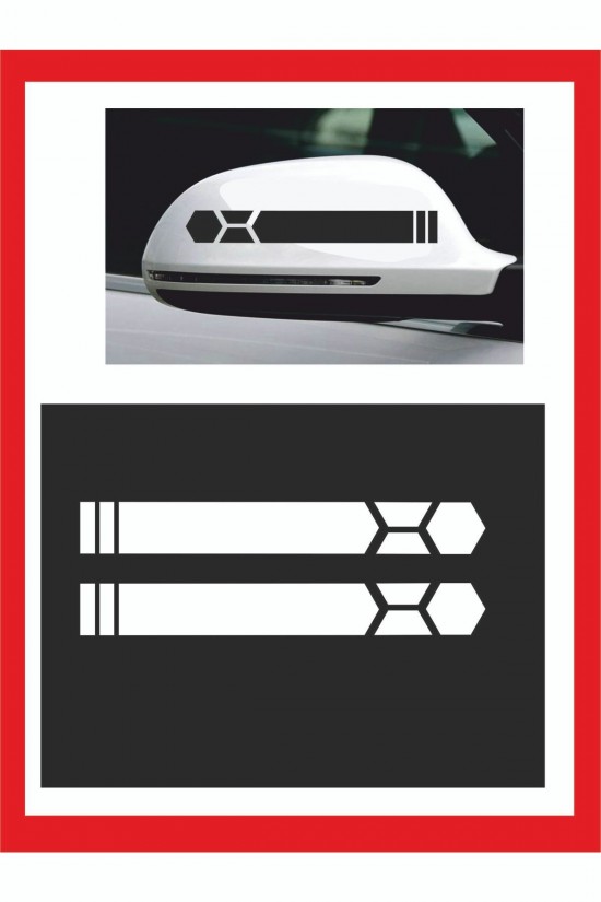 Araba Aynası Için Petek Sticker - Oto Sticker - Araba Sticker - 20cm X 2,5 Cm 2 Adet